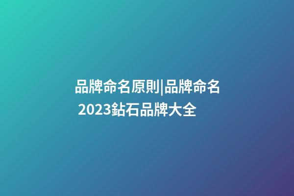 品牌命名原則|品牌命名 2023鉆石品牌大全-第1張-商標起名-玄機派